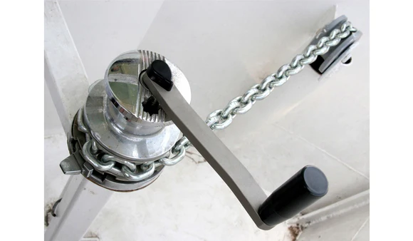 cromox stainless steel anchor chain on winch