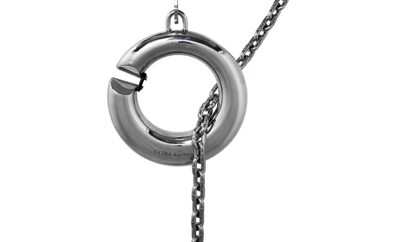 ULTRA anchor ring made from stainless steel with anchor chain