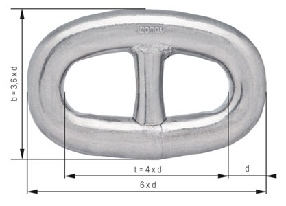 cromox® Stainless Steel Stud Link Chain CXSL, Grade 60 PLUS