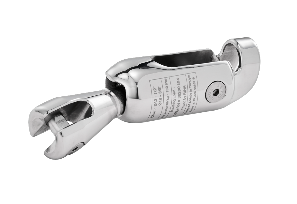 ULTRA stainless steel flip swivel for anchor chain connection and rotation