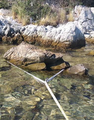 water and Rocks and the anchoring line system