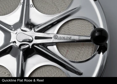 Details of ULTRALINE flat rope reel system for controlled rope storage and handling